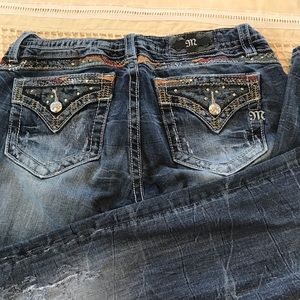 Miss Me Bejeweled distressed boot cut jeans